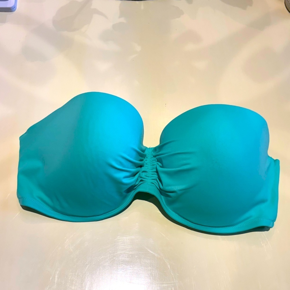 Victoria Secret Strapless Teal Bikini Top 36 DD